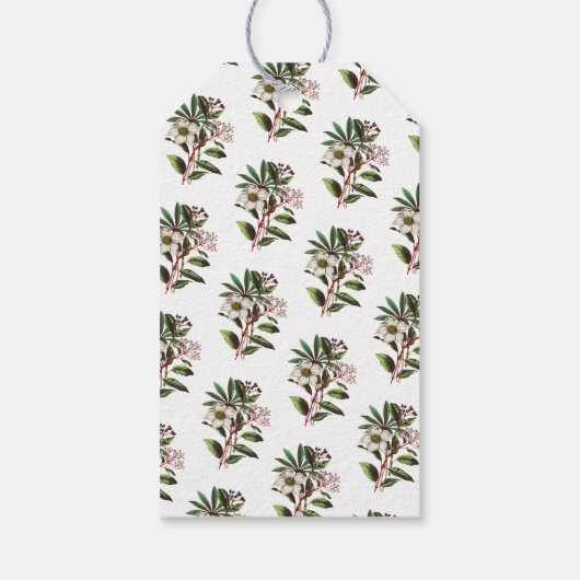 Elegant  Botanisch Roos voor kerstmis Cadeaulabel (Achterkant)