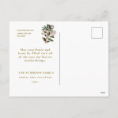 Elegant Botanisch Roos voor kerstmis Feestdagenkaart (Achterkant)