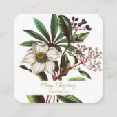 Elegant  Botanisch Roos voor kerstmis Informatiekaartje (Voorkant)