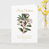 Elegant  Botanisch Roos voor kerstmis Kaart (Gele Bloem)