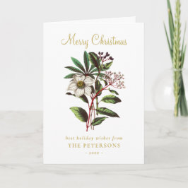 Elegant Botanisch Roos voor kerstmis Kaart