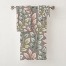 Elegant botanisch roze en saliegroen bladpatroon