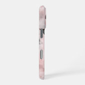 Elegant botanisch roze-gouden monogram iPhone hoesje (Rechterkant)