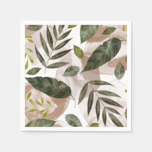 Elegant botanisch safari blad servet (Voorkant)