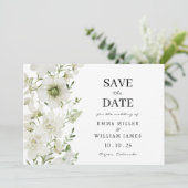 Elegant botanisch save the date (Staand voorkant)