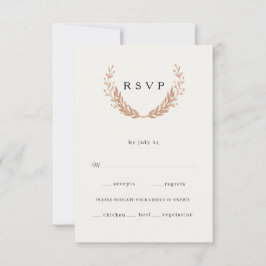 Elegant botanisch schouderblad. bruiloft R RSVP Kaartje