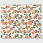 Elegant Botanisch Sinaasappel Citrus Wrapping Pape Cadeaupapier (Vlak)