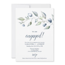 Elegant botanisch stoffige blauw verloving