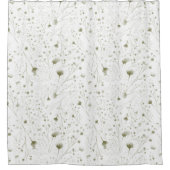 Elegant botanisch subtiel groen bloemontwerp douchegordijn (Voorkant)