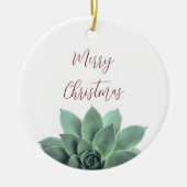 Elegant Botanisch Succulent Kerstmis Keramisch Ornament (Voorkant)