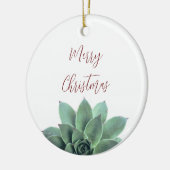 Elegant Botanisch Succulent Kerstmis Keramisch Ornament (Links)