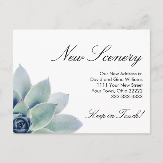 Elegant Botanisch Succulent New Home Movement Aankondigingskaart (Voorkant)