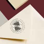 Elegant Botanisch Tropisch Bladblad Retouradres Rubberstempel