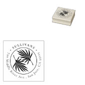 Elegant Botanisch Tropisch Bladblad Retouradres Rubberstempel (Gestempeld)