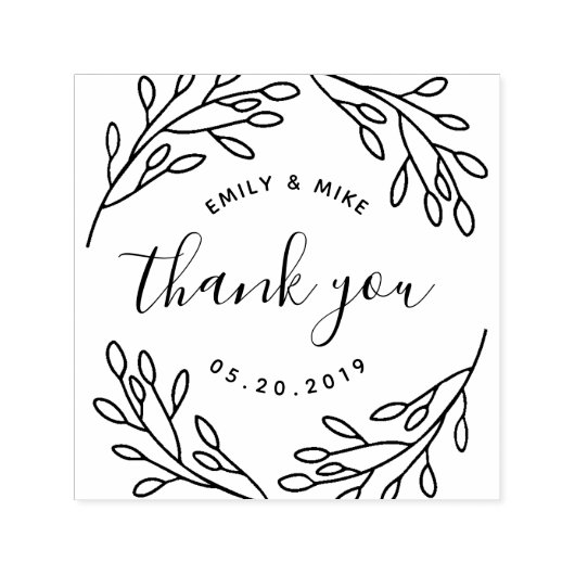 Elegant Botanisch Trouw Favoriet Dank Je Zelfinktende Stempel (Design)