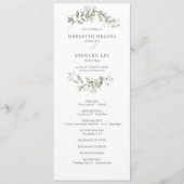 Elegant Botanisch Trouwprogramma op een plat vlak Programmakaart (Voorkant)