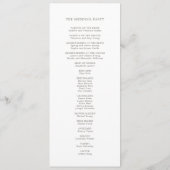 Elegant Botanisch Trouwprogramma op een plat vlak Programmakaart (Achterkant)