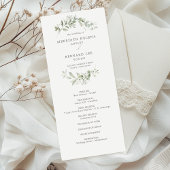 Elegant Botanisch Trouwprogramma op een plat vlak Programmakaart