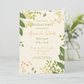 Elegant botanisch verjaardagsfeestje kaart (Staand voorkant)