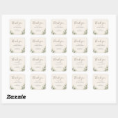Elegant Botanisch Vierkant Aangepast Klein Bedrijf Vierkante Sticker (Vel)