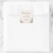 Elegant Botanisch Vierkant Aangepast Klein Bedrijf Vierkante Sticker (Tas)