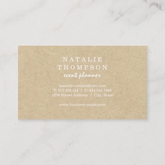 Elegant botanisch Visitekaartje (Achterkant)