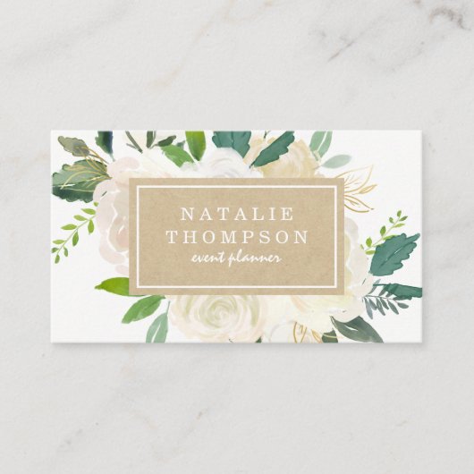 Elegant botanisch Visitekaartje (Voorkant)