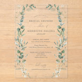 Elegant botanisch Vrijgezellenfeest Acryl Uitnodigingen (Voorkant)