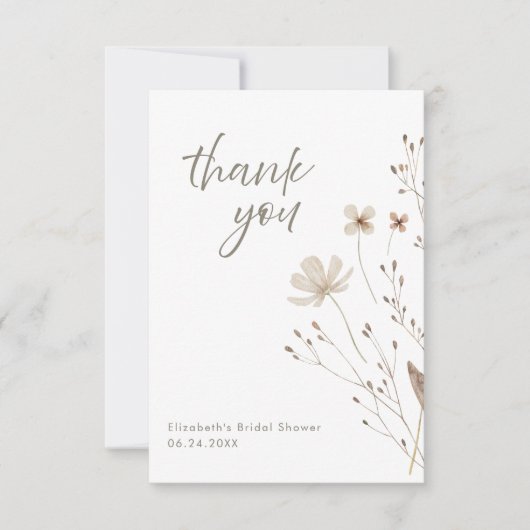 Elegant Botanisch Vrijgezellenfeest Bedankkaart (Voorkant)