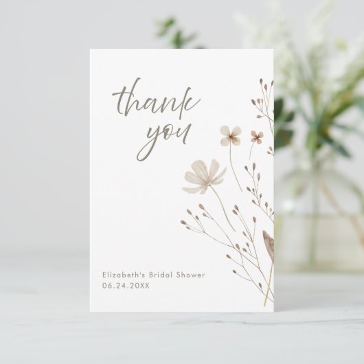 Elegant Botanisch Vrijgezellenfeest Bedankkaart (Staand voorkant)