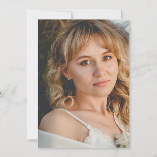 Elegant Botanisch Vrijgezellenfeest Foto Kaart (Achterkant)