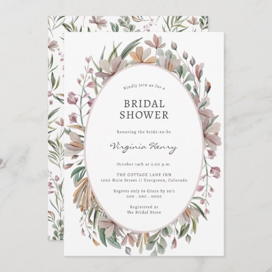 Elegant botanisch Vrijgezellenfeest Kaart (Voorkant / Achterkant)