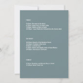 Elegant botanisch vrijgezellenweekendprogramma kaart (Achterkant)