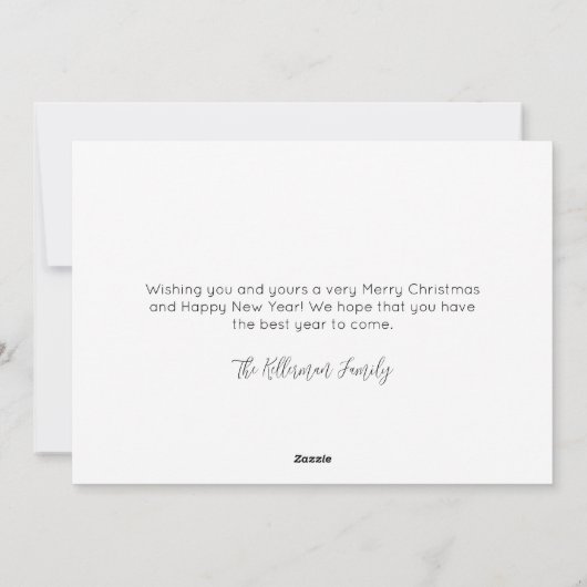 Elegant botanisch vrolijk kerstgroen feestdagenkaart (Achterkant)