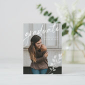 Elegant Botanisch Waterverf Afstuderen Aankondigingskaart (Staand voorkant)