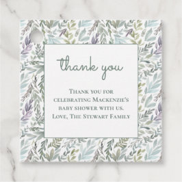 Elegant Botanisch Waterverf Baby shower Bedankjes Labels