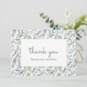 Elegant Botanisch Waterverf Baby shower Bedankkaart (Staand voorkant)