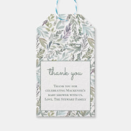 Elegant Botanisch Waterverf Baby shower Cadeaulabel