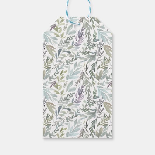 Elegant Botanisch Waterverf Baby shower Cadeaulabel (Achterkant)