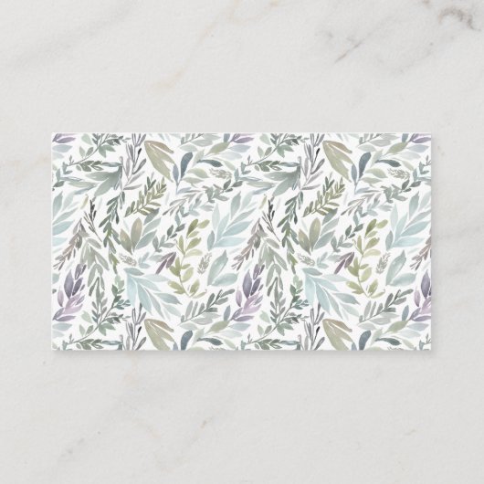 Elegant Botanisch Waterverf Baby shower Informatiekaartje (Achterkant)