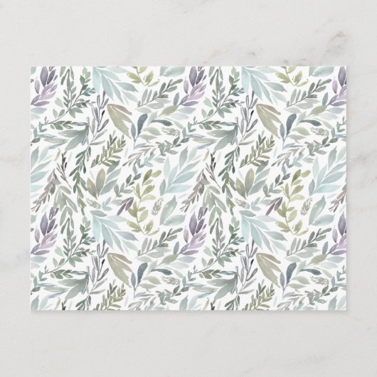 Elegant Botanisch Waterverf Baby shower Informatiekaartje (Achterkant)