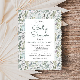 Elegant Botanisch Waterverf Baby shower Kaart