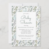 Elegant Botanisch Waterverf Baby shower Kaart (Voorkant)
