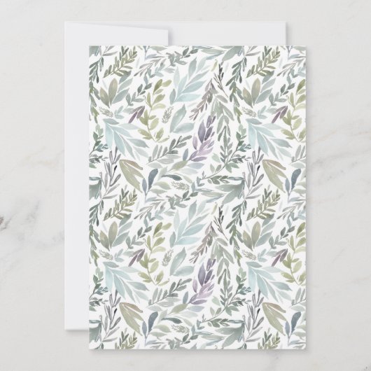 Elegant Botanisch Waterverf Baby shower Kaart (Achterkant)