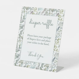 Elegant Botanisch Waterverf Baby shower Reclamebord Met Voetstuk