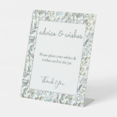 Elegant Botanisch Waterverf Baby shower Reclamebord Met Voetstuk (Voorkant)