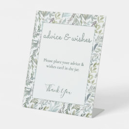 Elegant Botanisch Waterverf Baby shower Reclamebord Met Voetstuk