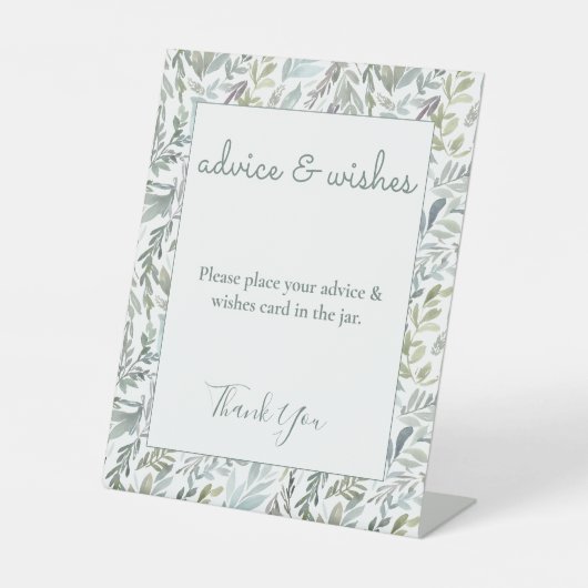 Elegant Botanisch Waterverf Baby shower Reclamebord Met Voetstuk (Voorkant)