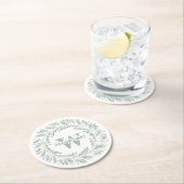 Elegant Botanisch Weesmonogram Ronde Kartonnen Onderzetter (Insitu)