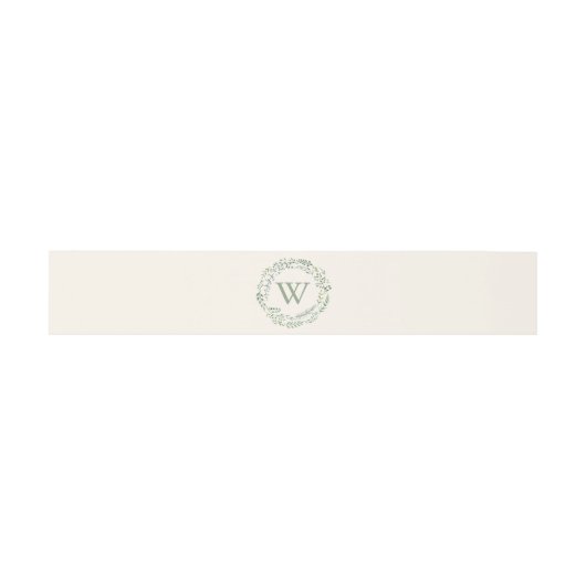Elegant Botanisch Weesmonogram Uitnodigingen Wikkel (Vlak)